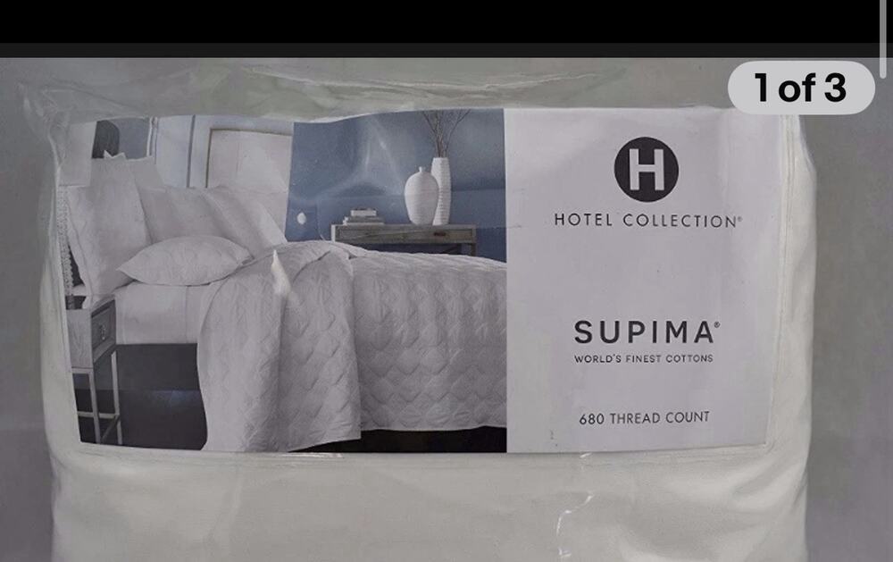 Hotel Collection 680 Thread Count Supima Cotton QUEEN Fitted Sheet White